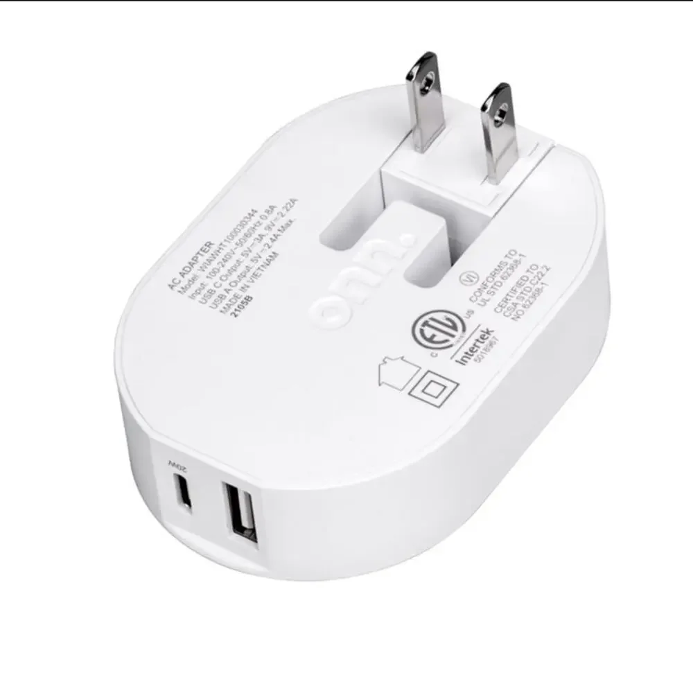 onn. 32W Dual-Port Wall Charger